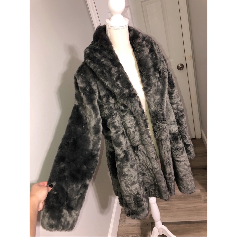 Free People Vintage Style Faux Fur Swing Coat
